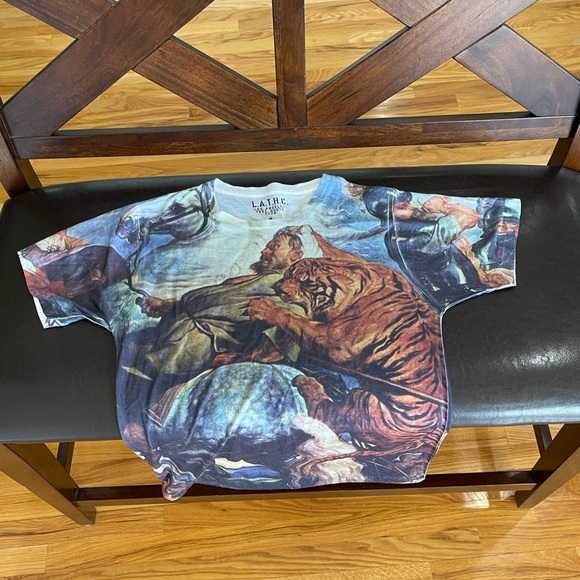 L.A.T.H.C. Los Angeles Tree House Club size M Tiger Tee shirt double sided hit - Picture 6 of 9